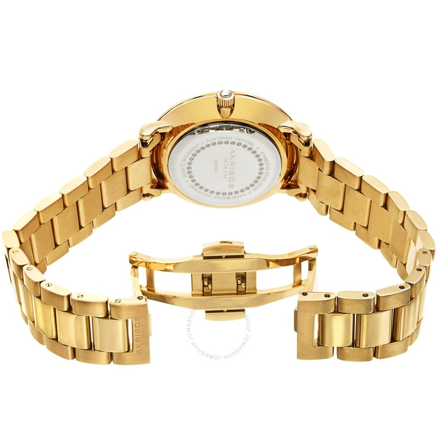 Akribos XXIV Quartz Crystal White Dial Ladies Watch AK1036YG - Dawson Watches #4
