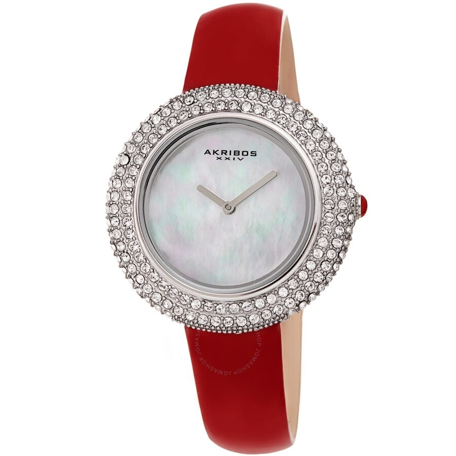 Akribos XXIV Quartz Crystal White Dial Ladies Watch AK1049RD - Dawson Watches