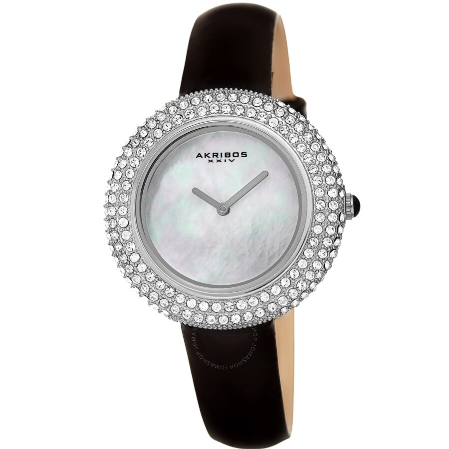 Akribos XXIV Quartz Crystal White Dial Ladies Watch AK1049SSB - Dawson Watches