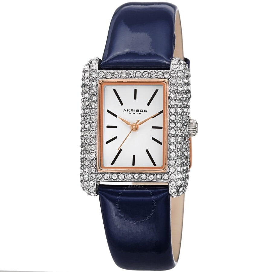 Akribos XXIV Quartz Crystal White Dial Ladies Watch AK1068BU - Dawson Watches