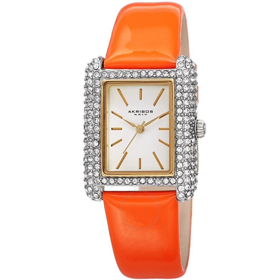 Akribos XXIV Quartz Crystal White Dial Ladies Watch AK1068OR - Dawson Watches