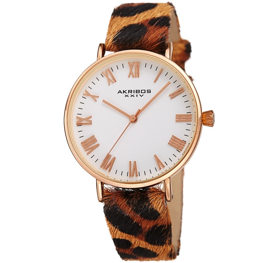 Akribos XXIV Quartz White Dial Ladies Watch AK1080RG - Dawson Watches