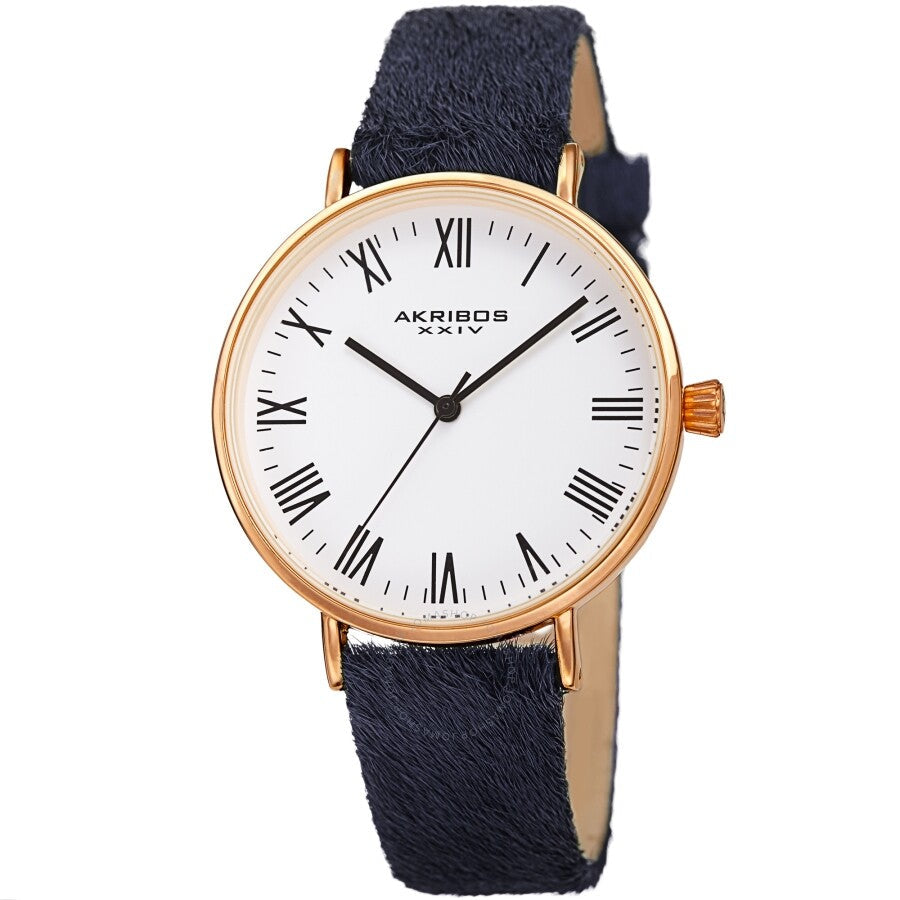 Akribos XXIV Quartz White Dial Ladies Watch AK1081BK - Dawson Watches