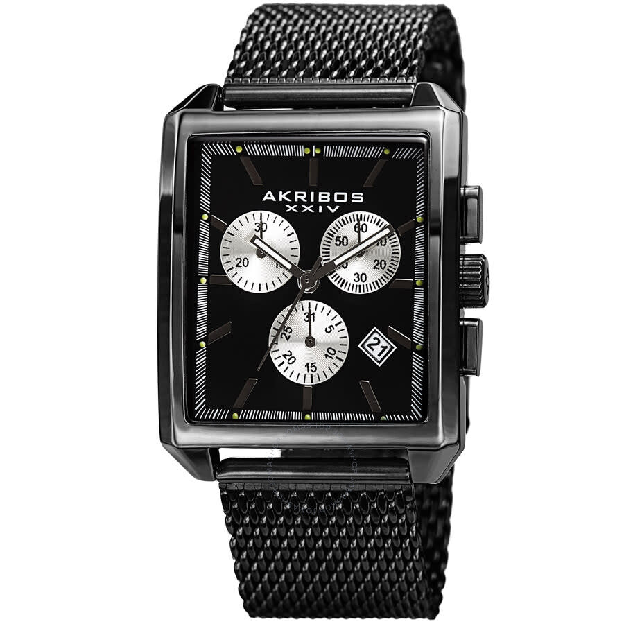 Akribos XXIV Womens Casual Chronograph Quartz Black Dial Men's Watch P50154 - Dawson Watches