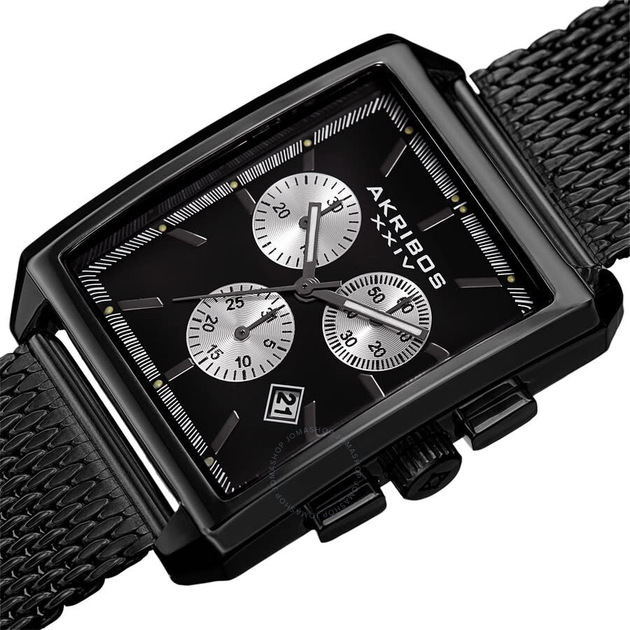Akribos XXIV Womens Casual Chronograph Quartz Black Dial Men's Watch P50154 - Dawson Watches #2