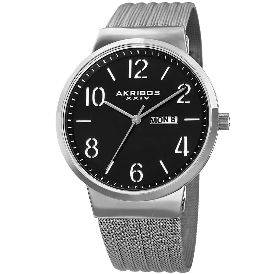 Akribos XXIV Womens Casual Quartz Black Dial Men's Watch P50182 - Dawson Watches