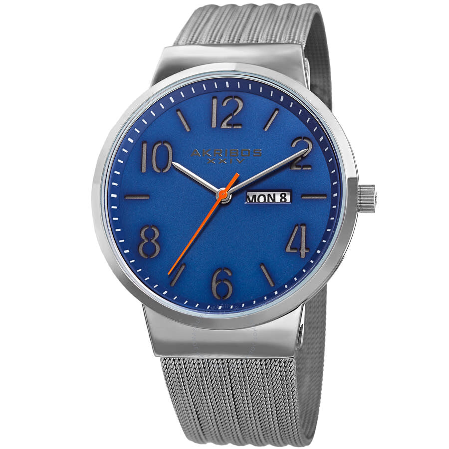 Akribos XXIV Womens Casual Quartz Blue Dial Men's Watch P50183 - Dawson Watches