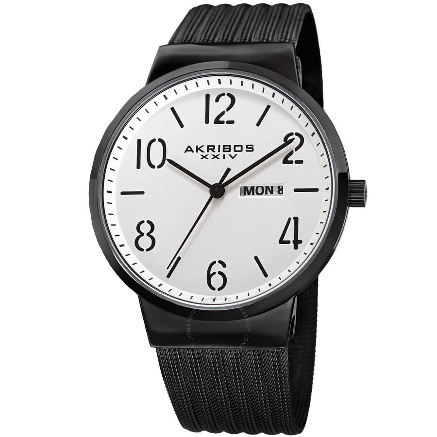 Akribos XXIV Womens Casual Quartz Silver Dial Men's Watch P50181 - Dawson Watches