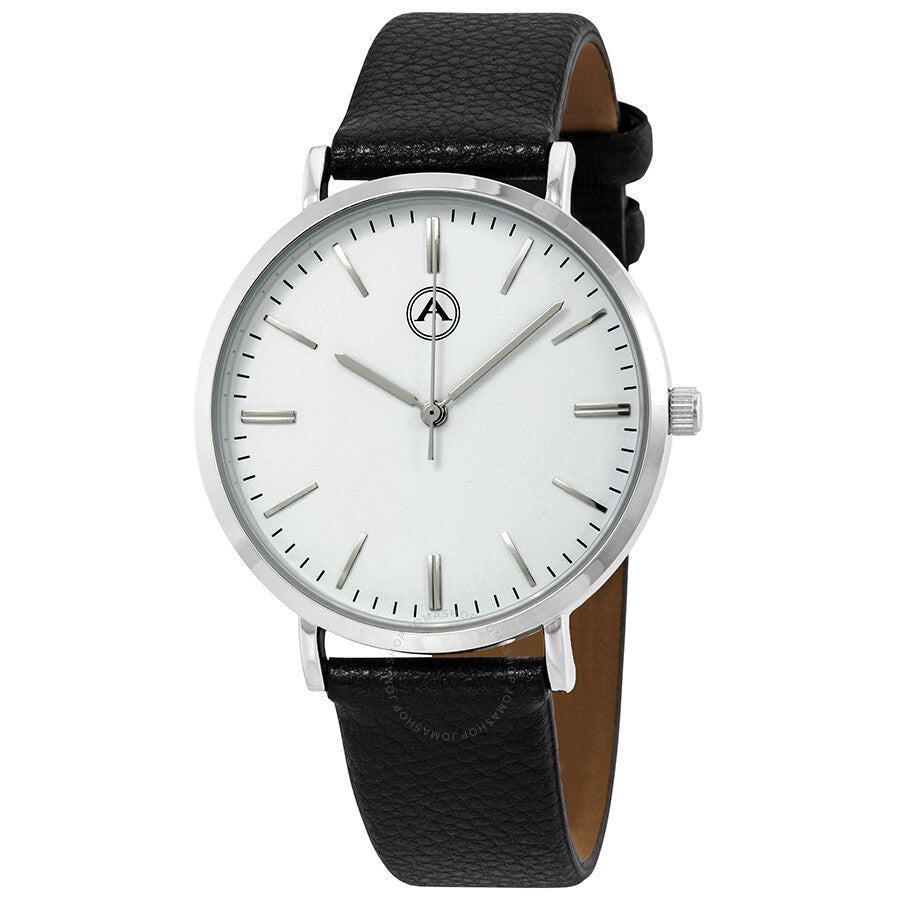 Alba by Akribos White Dial Leather Men's Watch 1033SS - Dawson Watches
