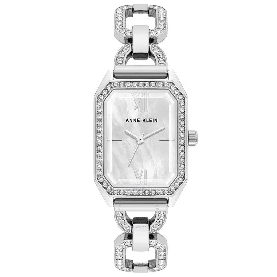 Anne Klein Quartz Crystal Mother of Pearl Dial Ladies Watch 4161MPSV - Dawson Watches