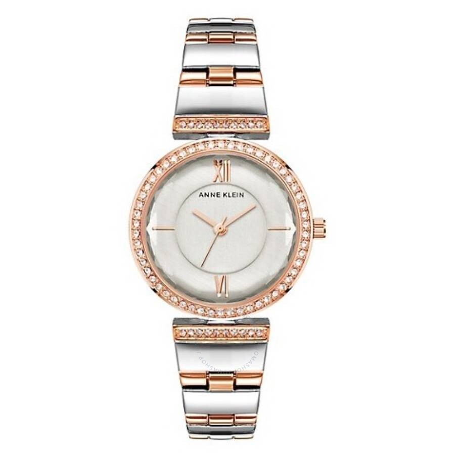 Anne Klein Quartz Crystal Silver Dial Ladies Watch AK/3903SVRT - Dawson Watches