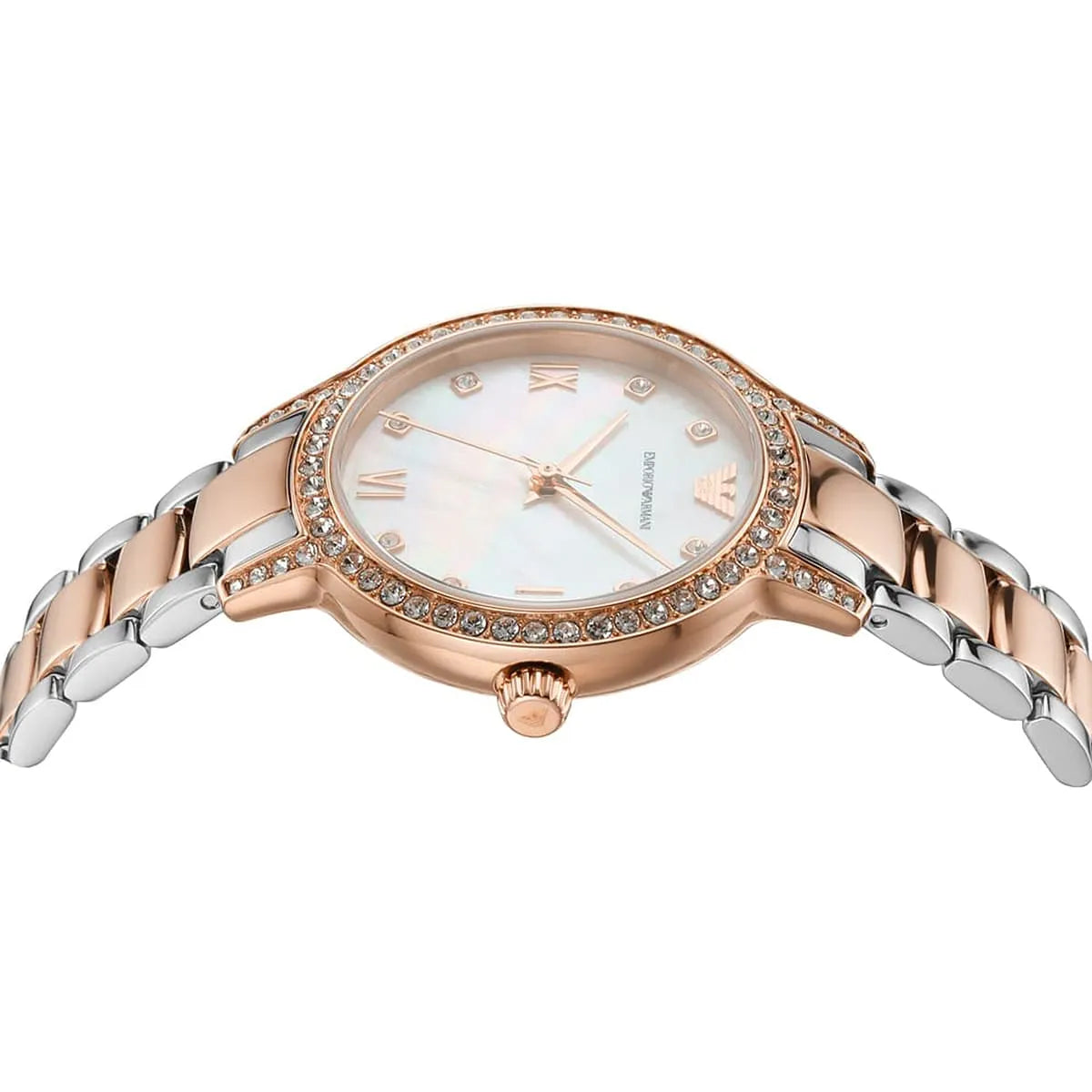 Emporio Armani Cleo White MOP Dial Two-tone Women's Watch - AR11499