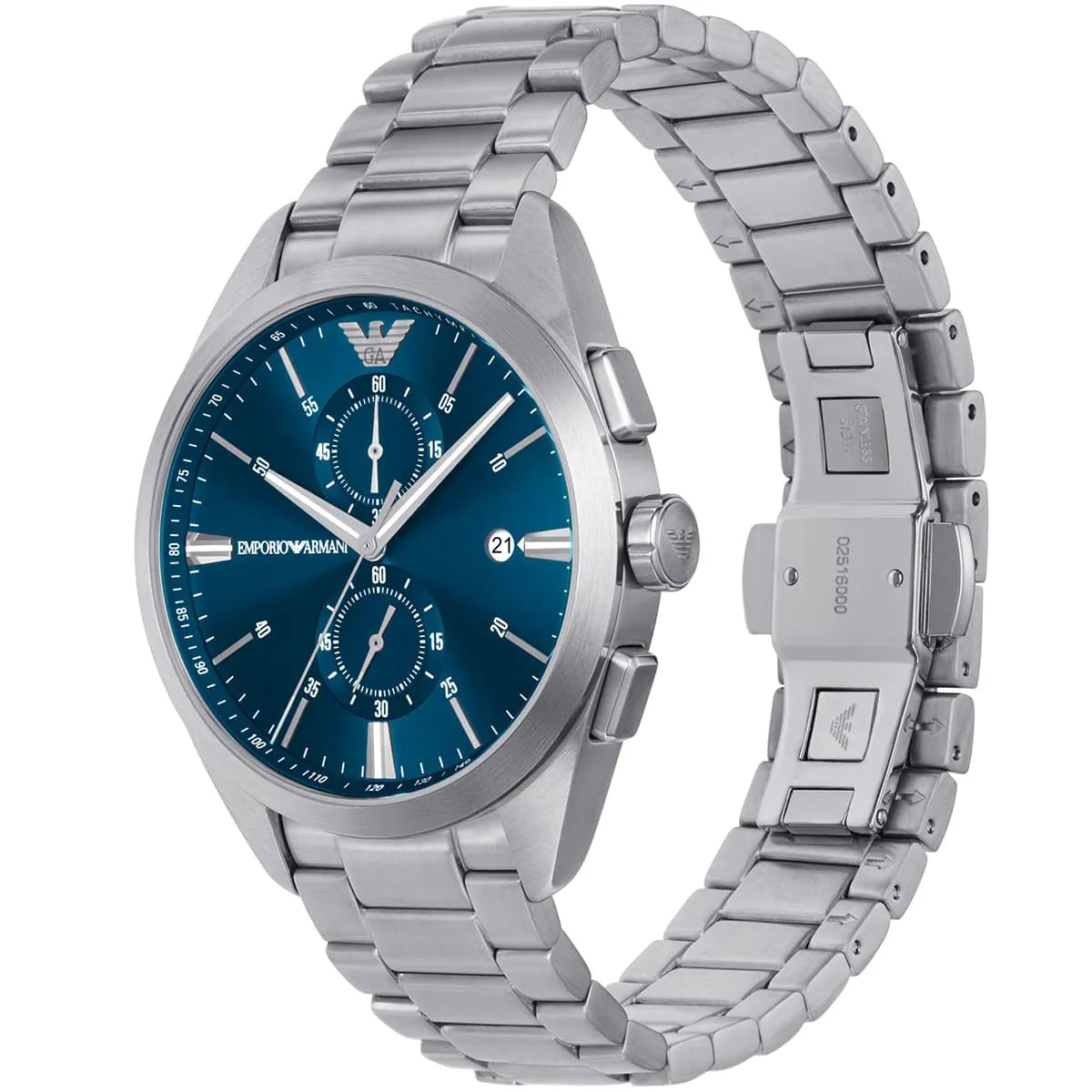 Emporio Armani Claudio Chronograph Blue Dial Silver Men's Watch - AR11541