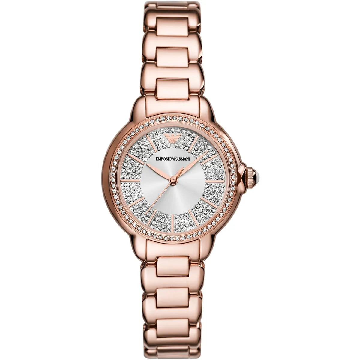 Emporio Armani Mia rose-gold women's watch with starry night crystal-embellished dial