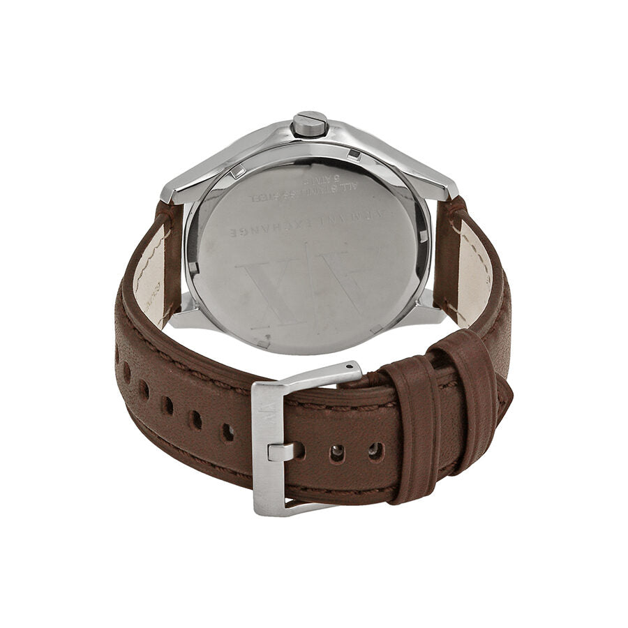 Armani Exchange Whitman Silver Dial Brown Leather Men's Watch - AX2100