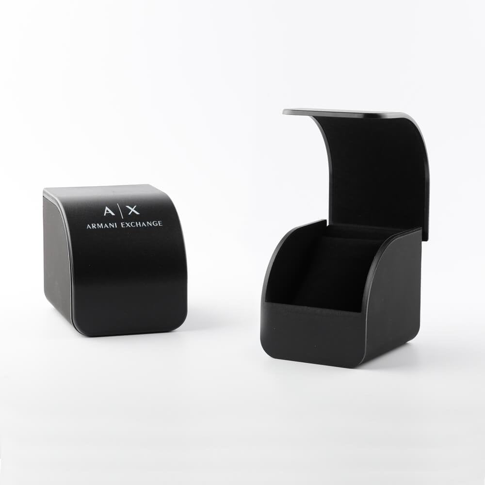 Armani Exchange AX1166 watch packaging showing branded gift box and presentation case