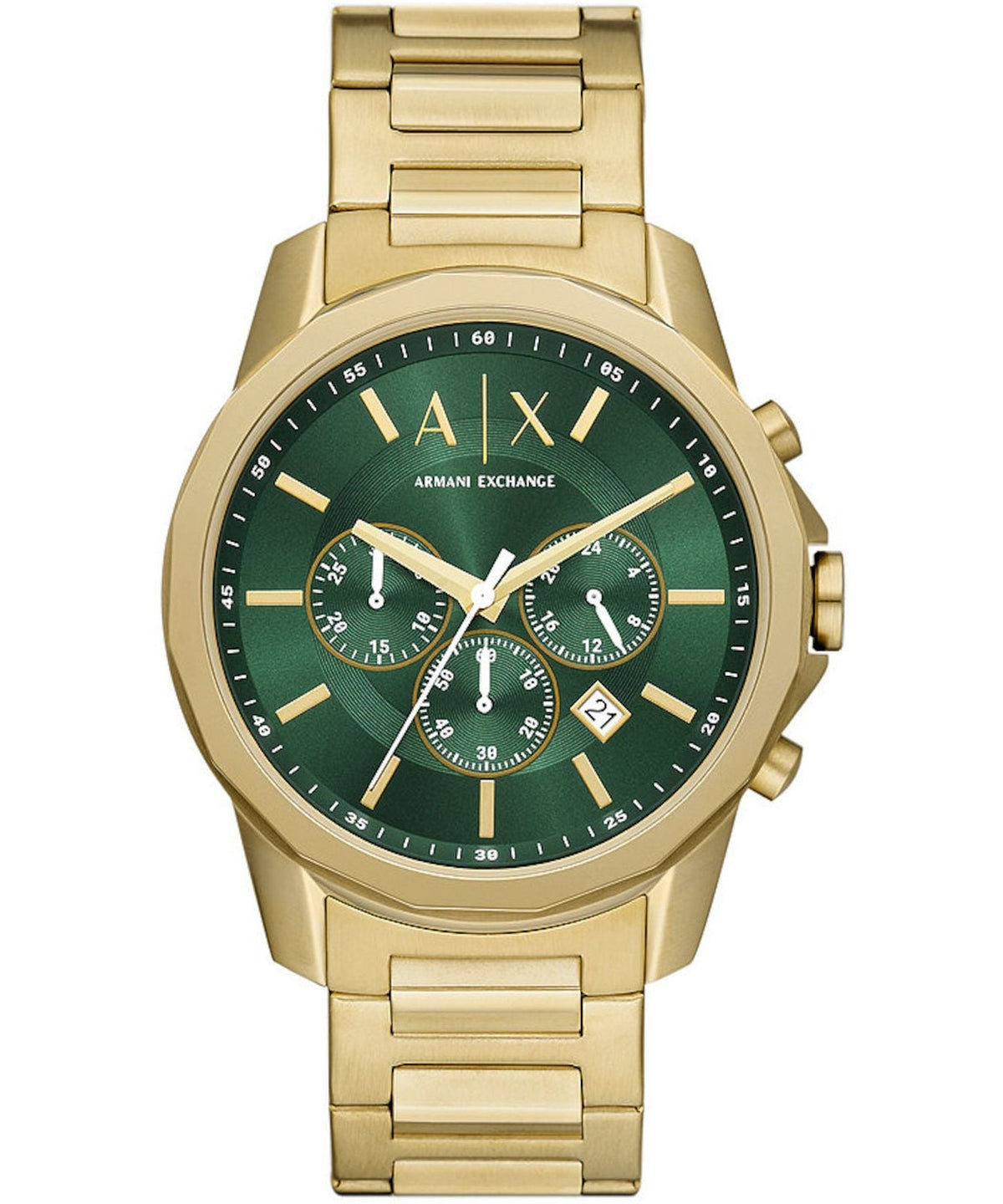 Armani Exchange Banks Chronograph Gold-Tone Green Dial Watch - AX1746