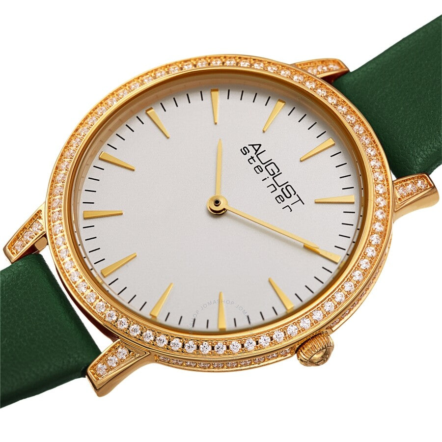 August Steiner AS8274GN White Dial Ladies Watch AS8274GN - The Watches Men & Co #2