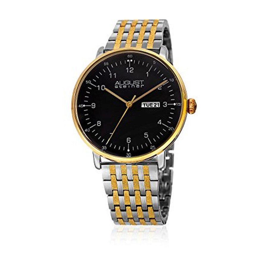 August Steiner Black Dial Two-tone Men's Watch AS8215TTG - Dawson Watches