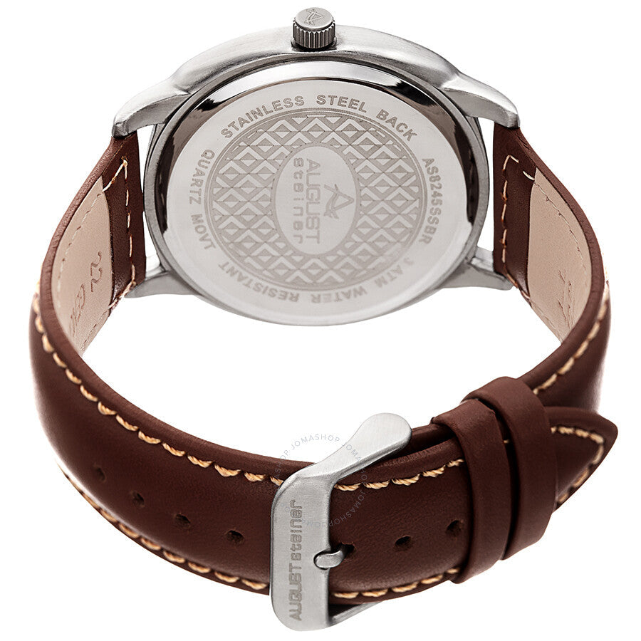 August Steiner Black Dial Brown Leather Men's Watch AS8245SSBR - Dawson Watches #3