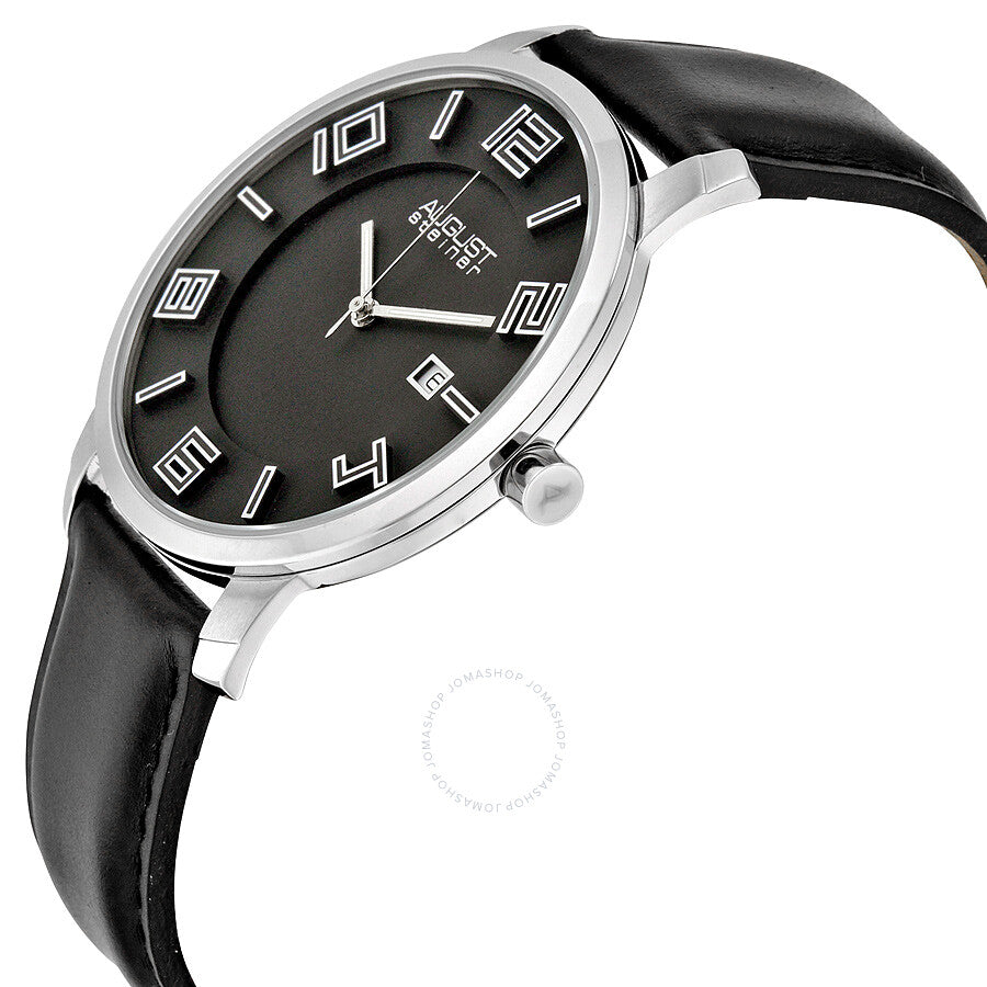 August Steiner Black Dial Black Leather Men's Watch AS8108BKS - Dawson Watches #2