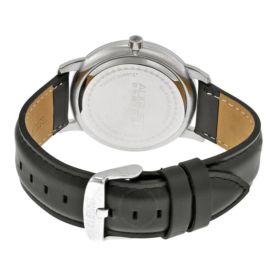 August Steiner Black Dial Black Leather Men's Watch AS8108BKS - Dawson Watches #3