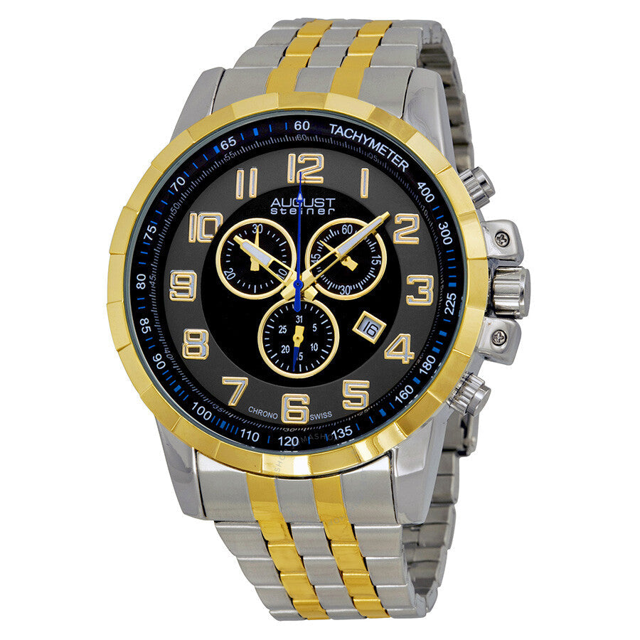 August Steiner Black Dial Two-tone Men's Watch AS8118TTG - Dawson Watches
