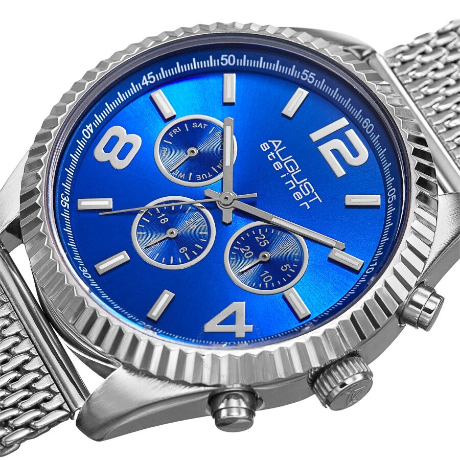 August Steiner Quartz Blue Dial Men's Watch AS8196SSBU - Dawson Watches #2