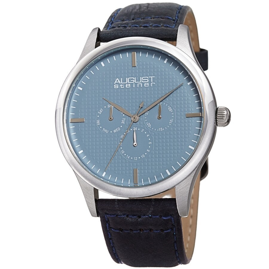 August Steiner Blue Dial Black Leather Men's Watch AS8243SSBU - Dawson Watches