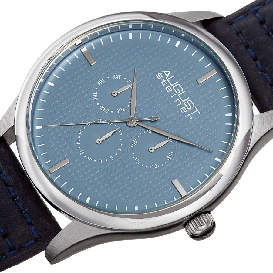 August Steiner Blue Dial Black Leather Men's Watch AS8243SSBU - Dawson Watches #2