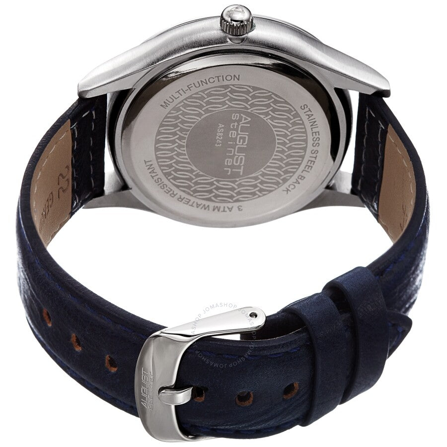 August Steiner Blue Dial Black Leather Men's Watch AS8243SSBU - Dawson Watches #4