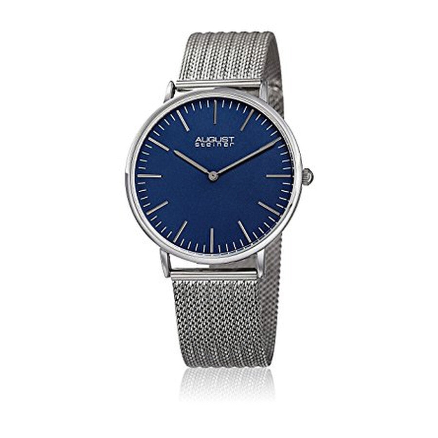 August Steiner Blue Dial Men's Mesh Watch AS8219SSBU - Dawson Watches