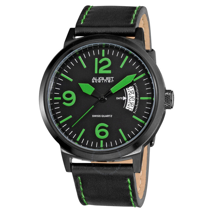 August Steiner Brushed Black Steel Men's Watch AS8012GN - Dawson Watches