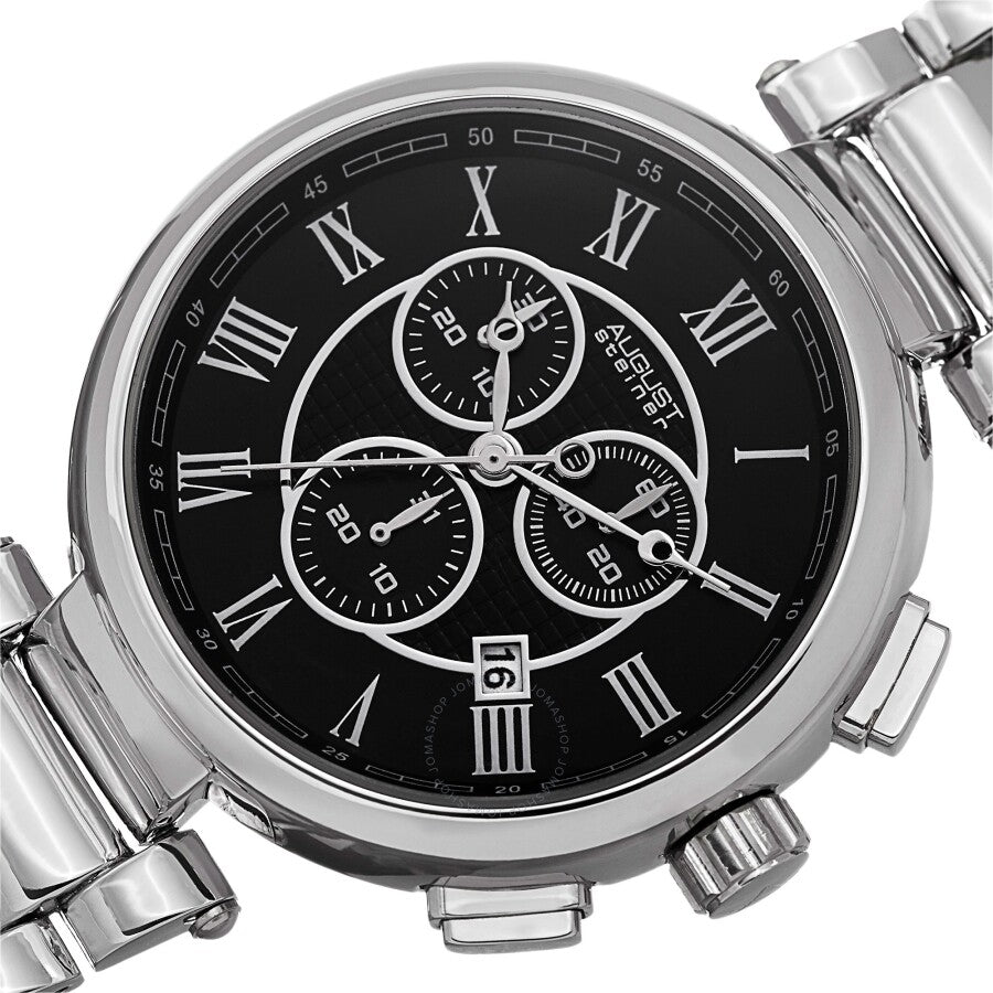 August Steiner Chronograph Black Dial Men's Watch AS8148SSB - Dawson Watches #2