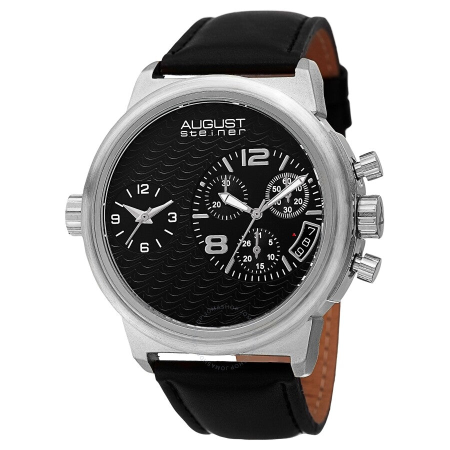 August Steiner Chronograph Quartz Black Dial Men's Watch AS8151SSB - Dawson Watches