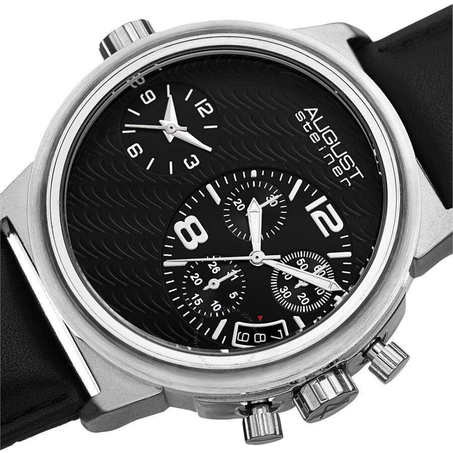 August Steiner Chronograph Quartz Black Dial Men's Watch AS8151SSB - Dawson Watches #2