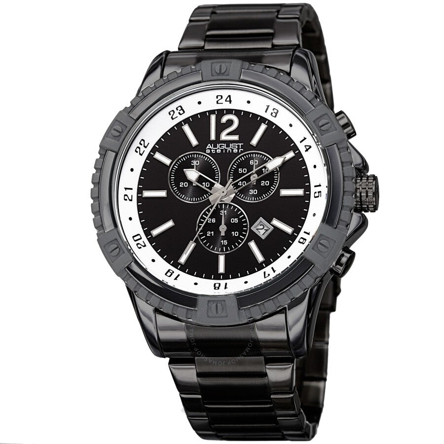 August Steiner Chronograph Quartz Black Dial Men's Watch AS8229BK - Dawson Watches