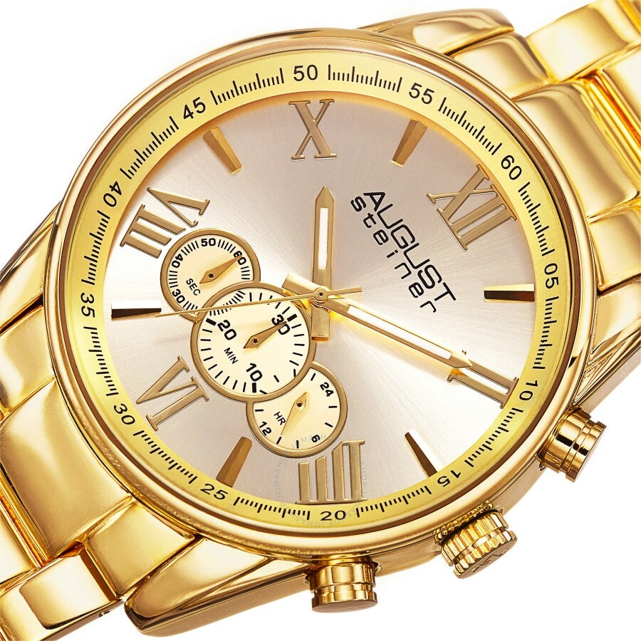 August Steiner Chronograph Quartz Gold Dial Men's Watch AS8163YG - Dawson Watches #2