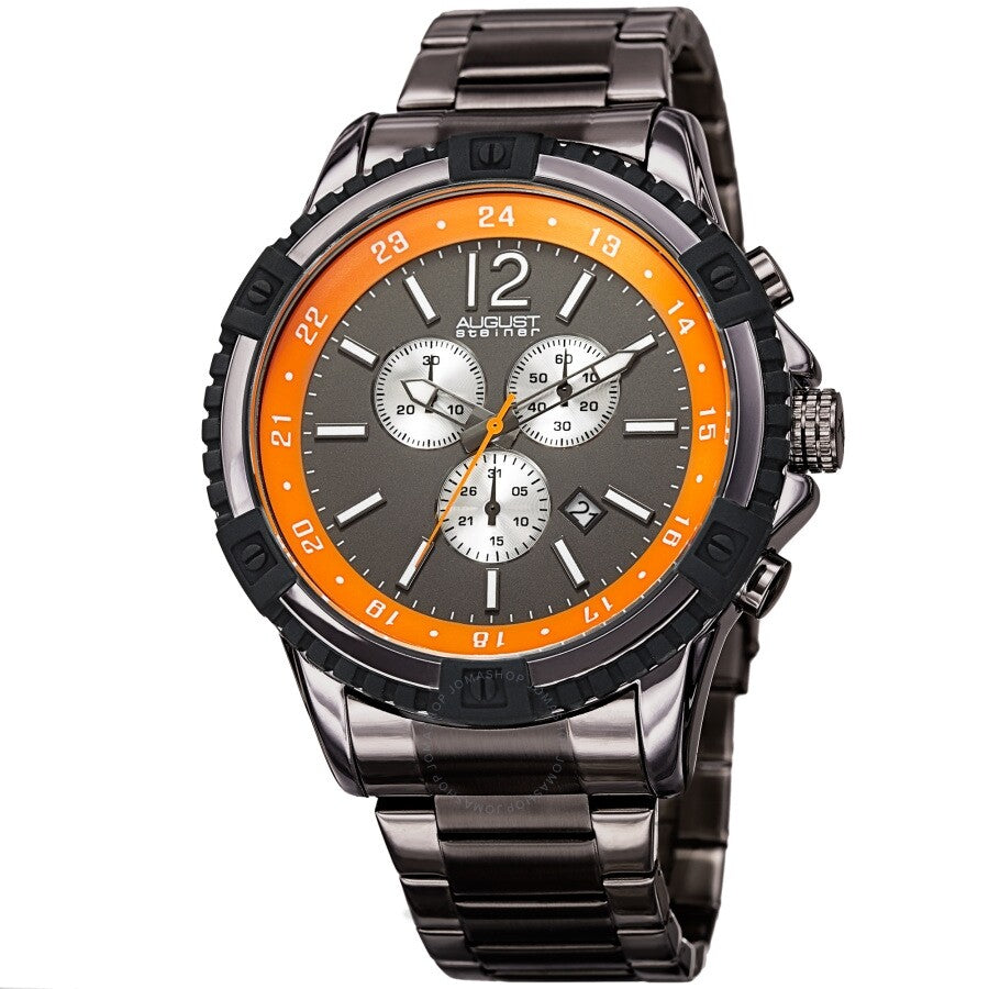 August Steiner Chronograph Quartz Grey Dial Men's Watch AS8229GNOR - The Watches Men & Co