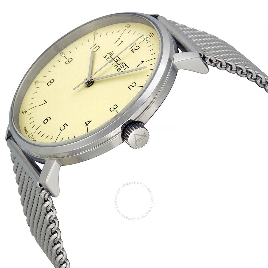 August Steiner Cream Dial Stainless Steel Mesh Men's Watch AS8091SS - Dawson Watches #2