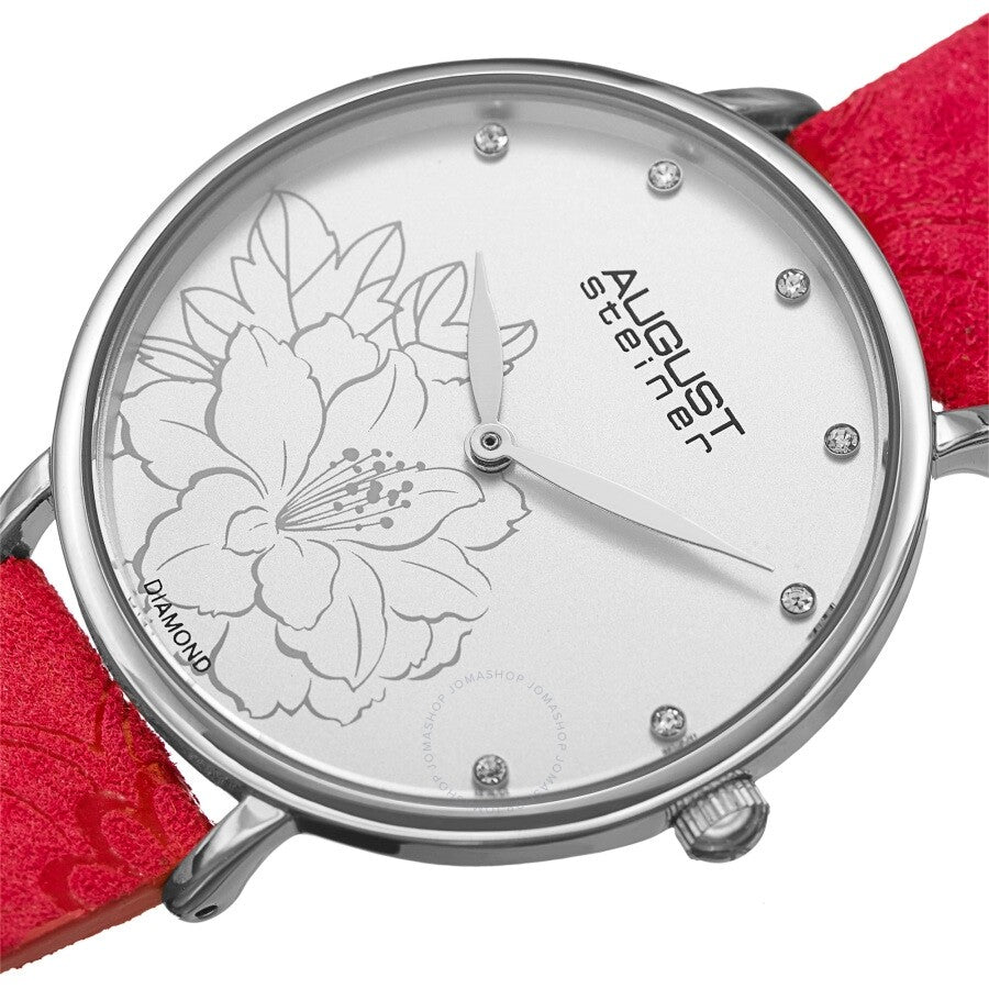 August Steiner Quartz Diamond Silver Dial Ladies Watch AS8242RD - Dawson Watches #2