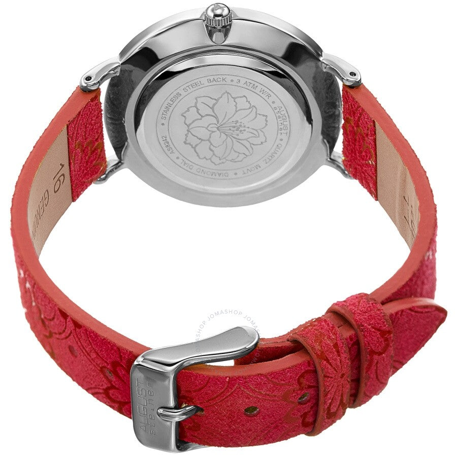 August Steiner Quartz Diamond Silver Dial Ladies Watch AS8242RD - Dawson Watches #4