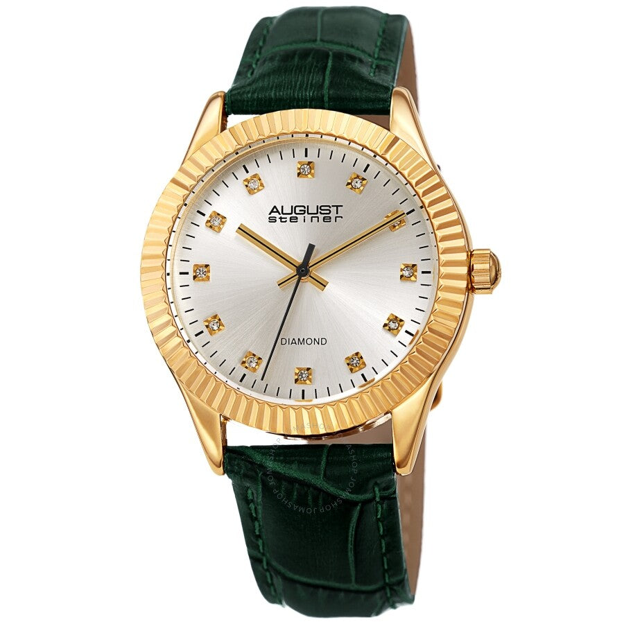 August Steiner Quartz Diamond Silver Dial Ladies Watch AS8277GN - Dawson Watches