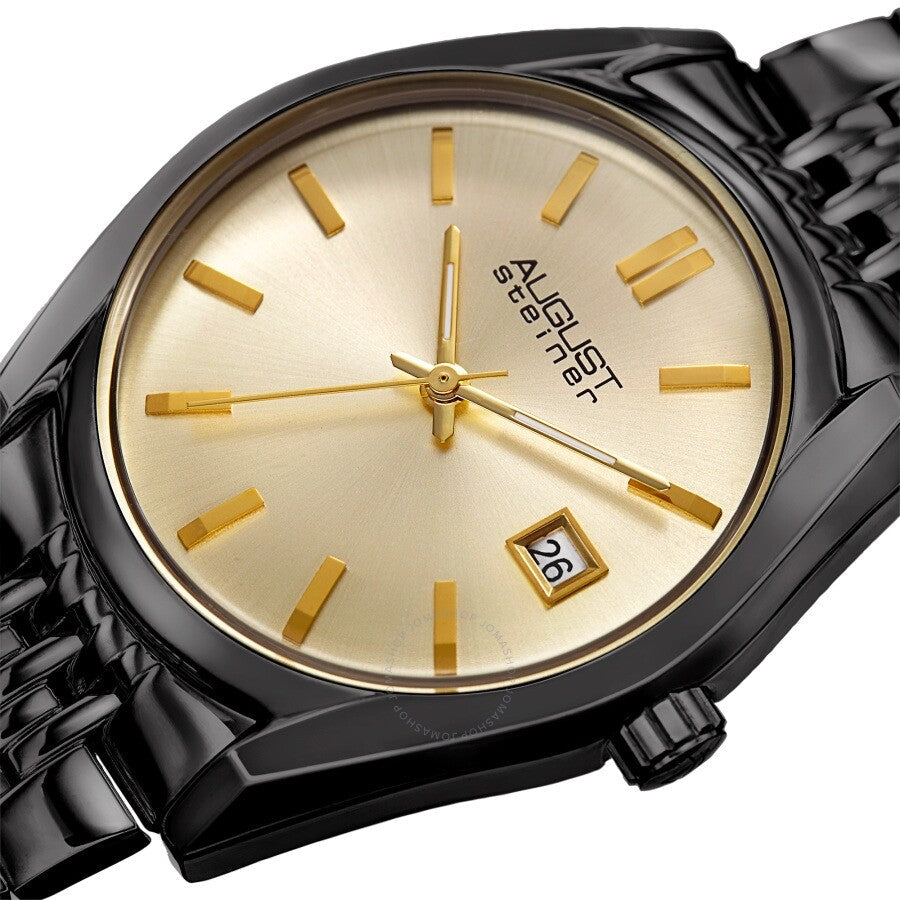 August Steiner Quartz Gold Dial Black-plated Ladies Watch AS8235BK - Dawson Watches #2