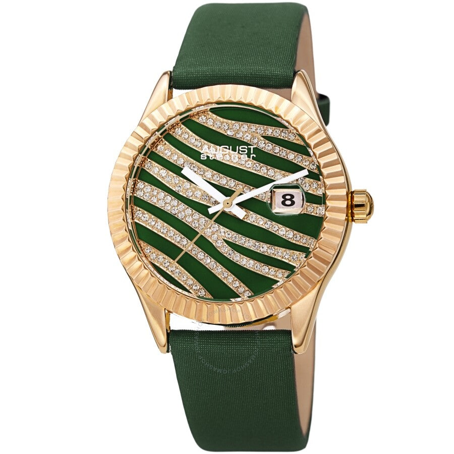 August Steiner Quartz Green and Gold Dial Ladies Watch AS8275GN - Dawson Watches