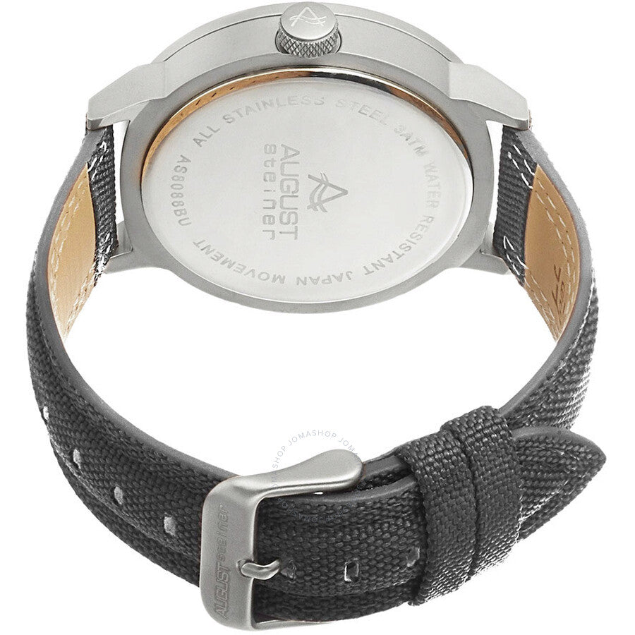 August Steiner Grey Dial Grey Canvas Men's Watch AS8088GY - Dawson Watches #3