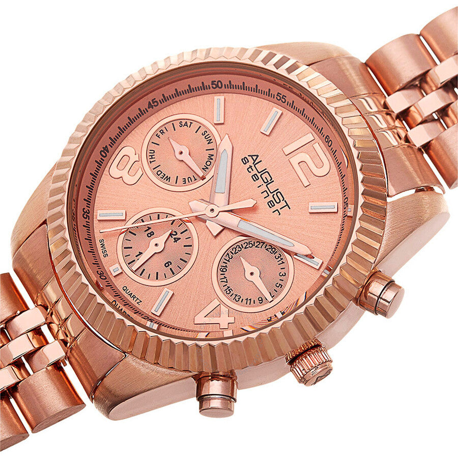 August Steiner Multi-Function Rose Dial Rose Gold-tone Ladies Watch AS8103RG - Dawson Watches #2