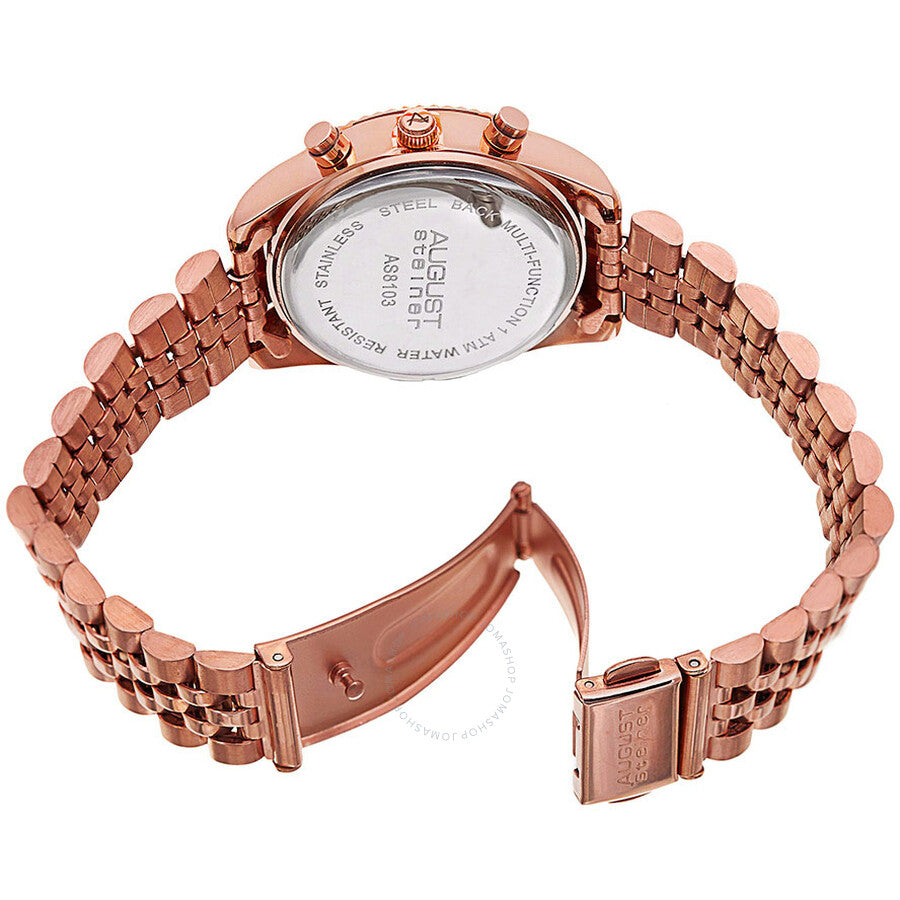 August Steiner Multi-Function Rose Dial Rose Gold-tone Ladies Watch AS8103RG - Dawson Watches #4