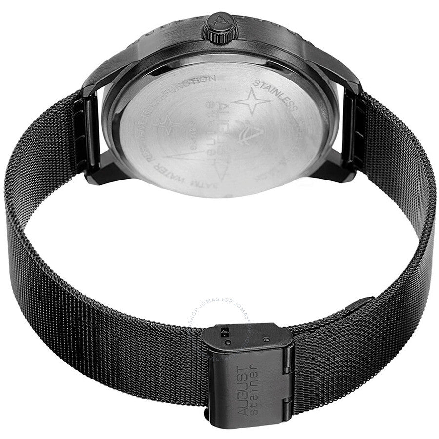 August Steiner Multi-Function Black Dial Black Ion-plated Men's Watch AS8115BK - Dawson Watches #3