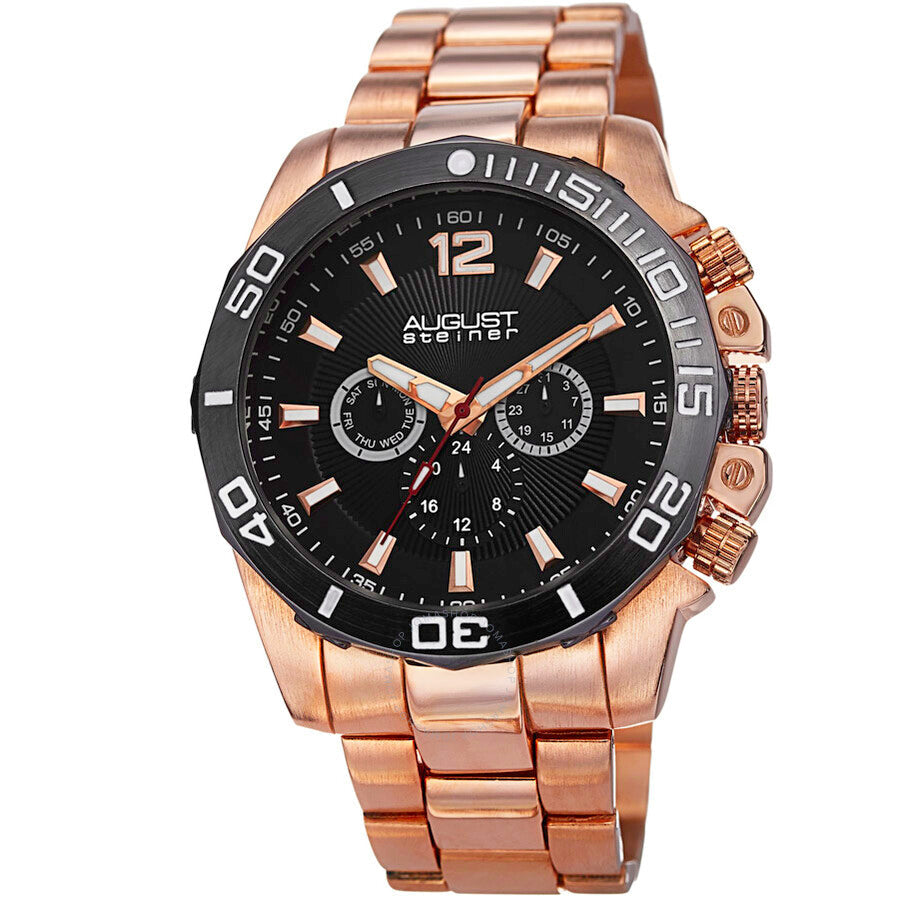 August Steiner Multi-Function Black Dial Men's Watch AS8113RG - Dawson Watches